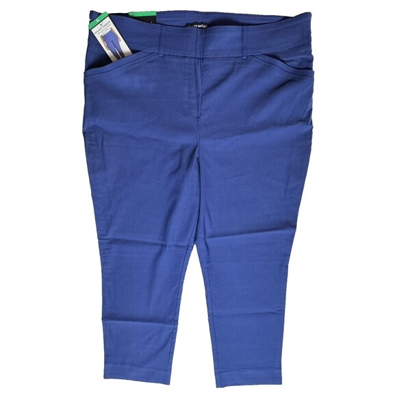 Hilary Radley Pants - Hilary Radley Womens Size XL Mazarine Blue Mid Rise Built-in Tummy Control Pants